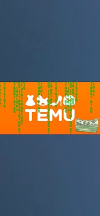 a banner with the word temu on it